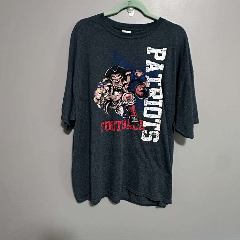 New England Patriots Graphic T Shirt Gray NFL Football Size 2XL